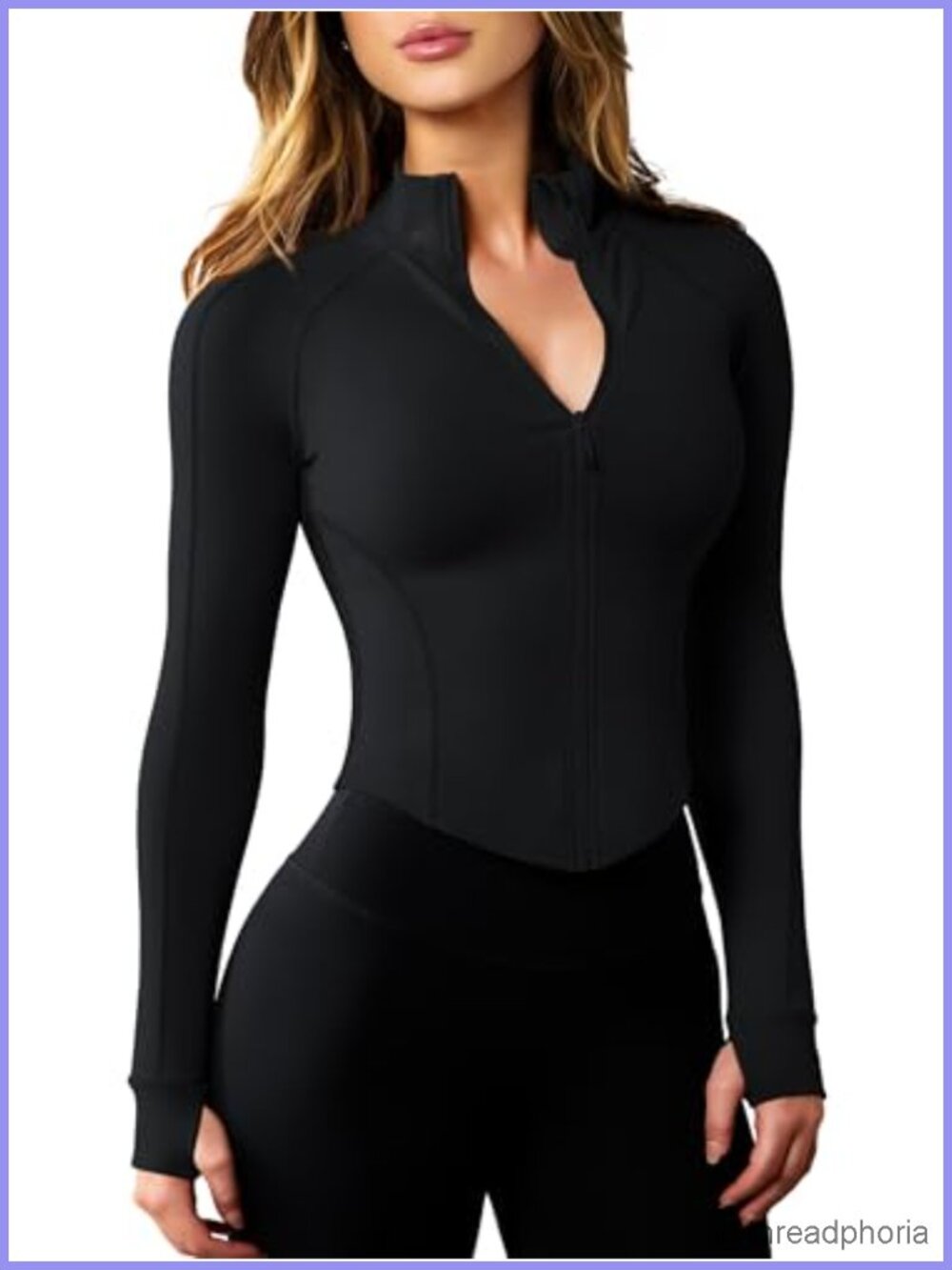 Cropped Zip Up Athletic Jacket for Women Lightweight Yoga Running Sports Top